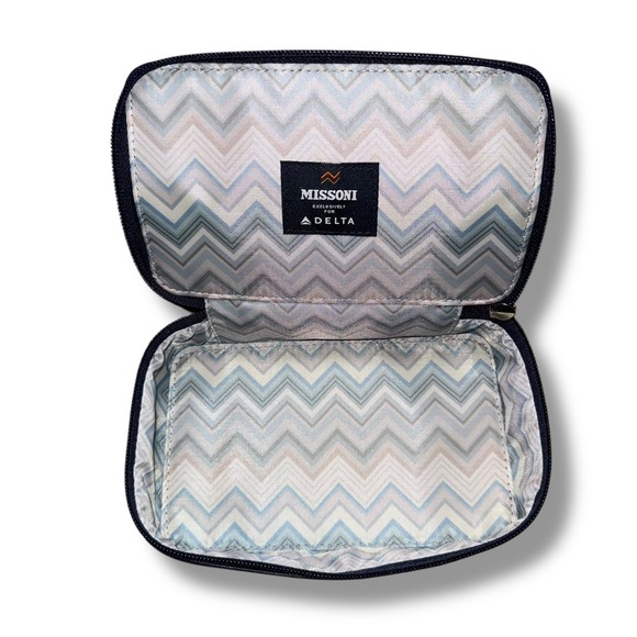 MISSONI Delta First Class Amenity Kit Blue Leather ~ EMPTY - Picture 3 of 3